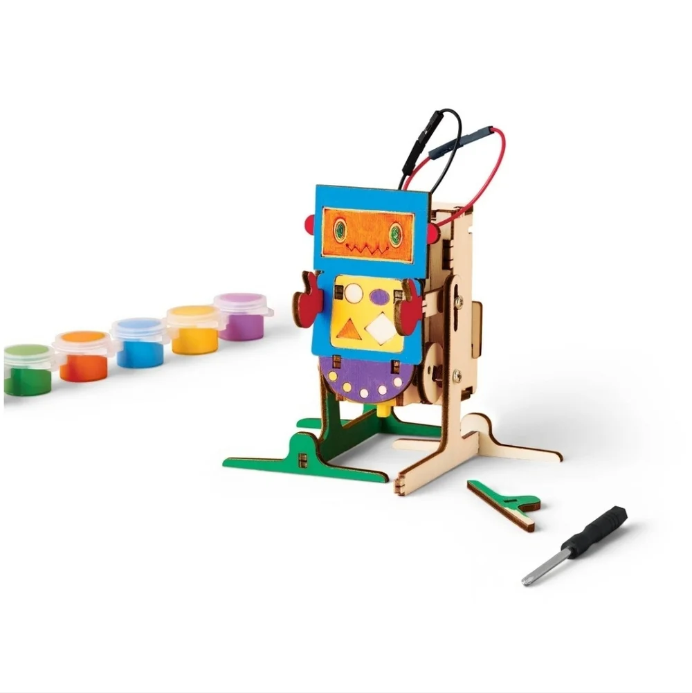 New!Diy Create Your Own Colorful Wood Walking Robot Kit Y2K Outdoors Trendy